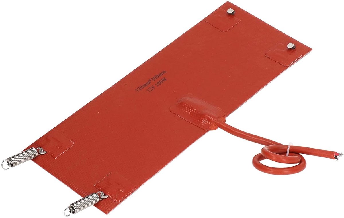 SnelShoppen - Silicone Verwarmingsmat 300 x 120 mm, Flexibele Verwarmingsmat met Goede Isolatie voor Auto's (DC12V), Snelle Verwarming, Makkelijk te I