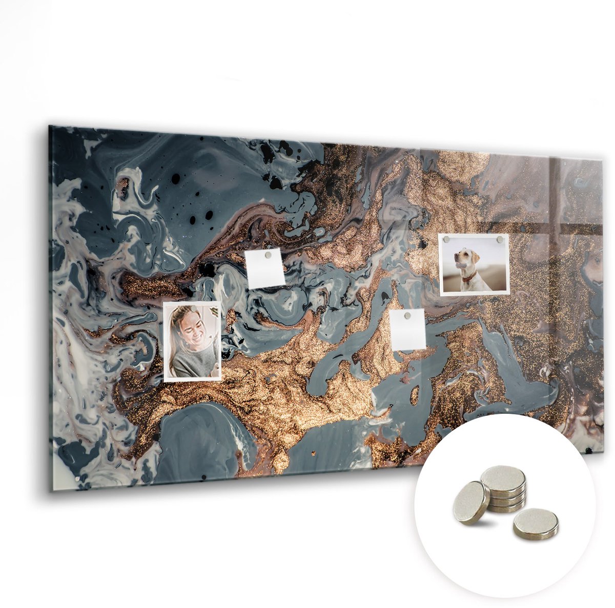 Coloray Glazen Magneetbord - Magnetisch Bord Elegante abstractie - 120x60 cm - Veelkleurig Magneetbord - Magnetic Board - Wanddecoratie