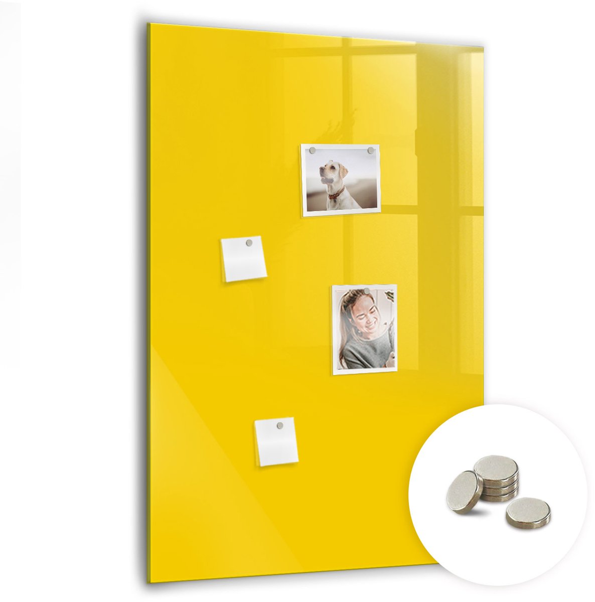 Coloray Glazen Magneetbord - Magnetisch Bord Roest - 70x100 cm - Geel Magneetbord - Magnetic Board - Woonkamer Decoratie