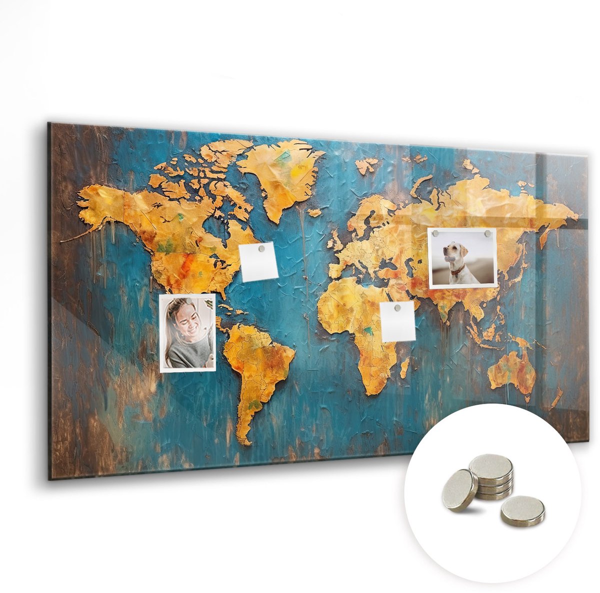 Coloray Glazen Magneetbord - Magnetisch Bord Limoenen - 120x60 cm - Veelkleurig Magneetbord - Magnetic Board - Memobord