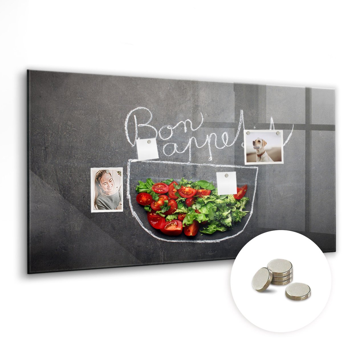 Coloray Glazen Magneetbord - Magnetisch Bord Abstracte driehoeken - 120x60 cm - Veelkleurig Magneetbord - Magnetic Board - Magneetbord Design