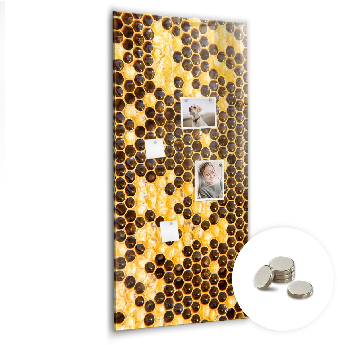 Coloray Glazen Magneetbord - Magnetisch Bord Donkerbeige kleur - 60x120 cm - Geel Magneetbord - Magnetic Board - Wanddecoratie