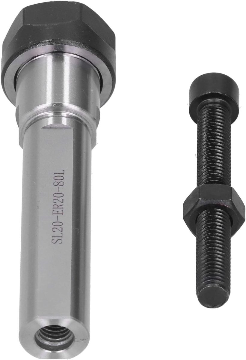 SnelShoppen - Straight Extension Rod 20mm, ER20 Collet Houder, SL20-ER20-80L Verlengas voor CNC Draaibank, Frezen en Tappen, Robuust Staal, 80mm