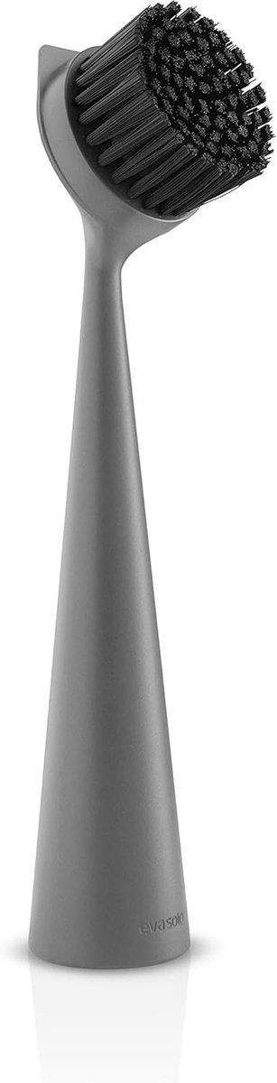 SnelShoppen - Nylon afwasborstel met praktische rand voor het verwijderen van vuil, elephant grey, keukenaccessoire, snel drogende nylon haren, vervan