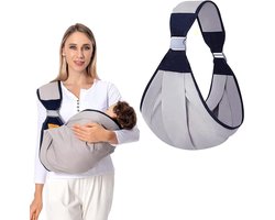 SnelShoppen - Ergonomische Baby Draagzak Verstelbaar Ademend voor Pasgeborenen, Baby's en Peuters tot 18 kg - Natuurlijk Katoen - Perfect voor Zomer e