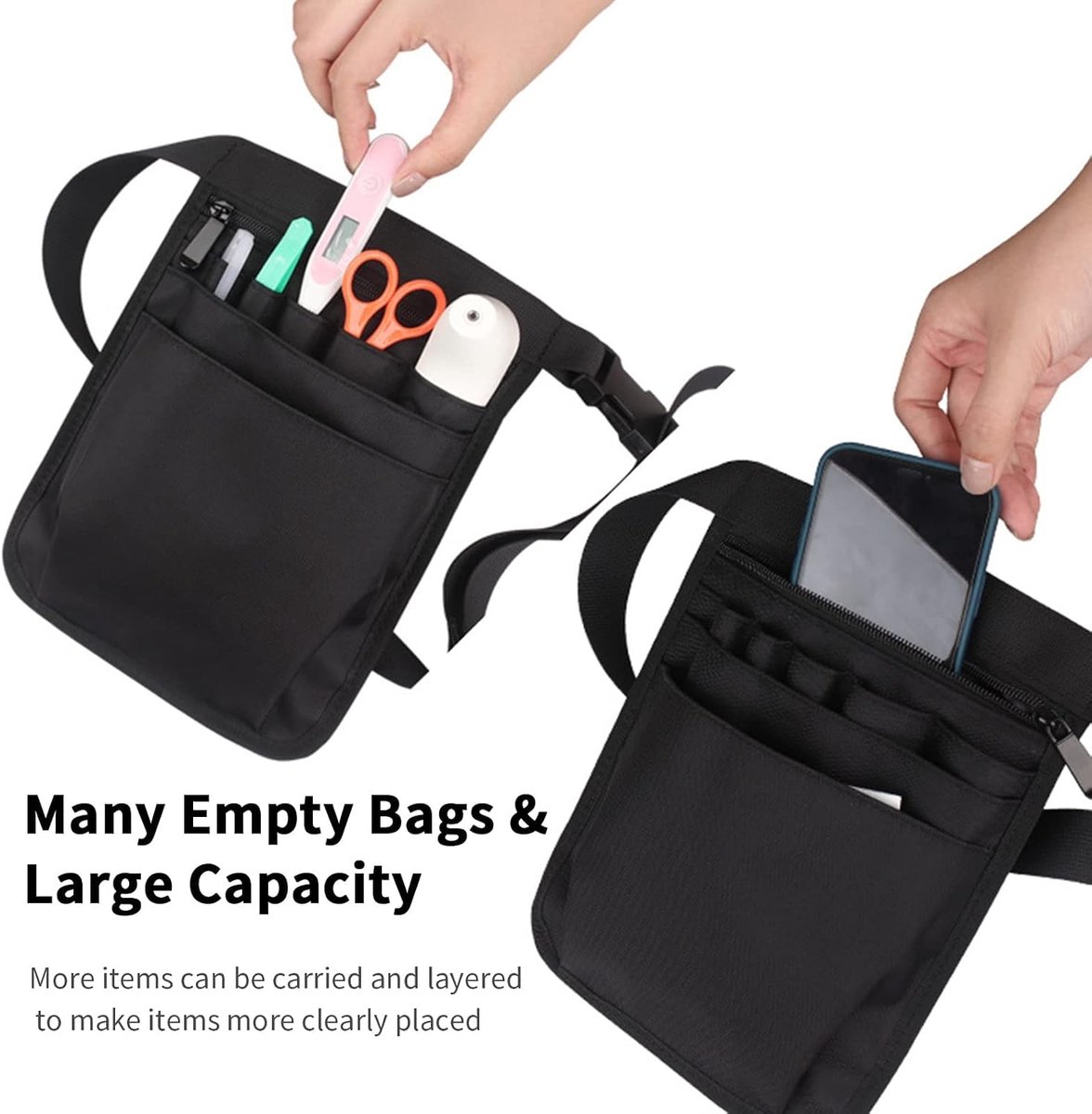 SnelShoppen - Zuster Heuptas Organizer met Meerdere Compartimenten voor Zorgtools - Duurzaam 900D Nylon - Blauw - Ideaal voor Verpleegkundigen en Medi