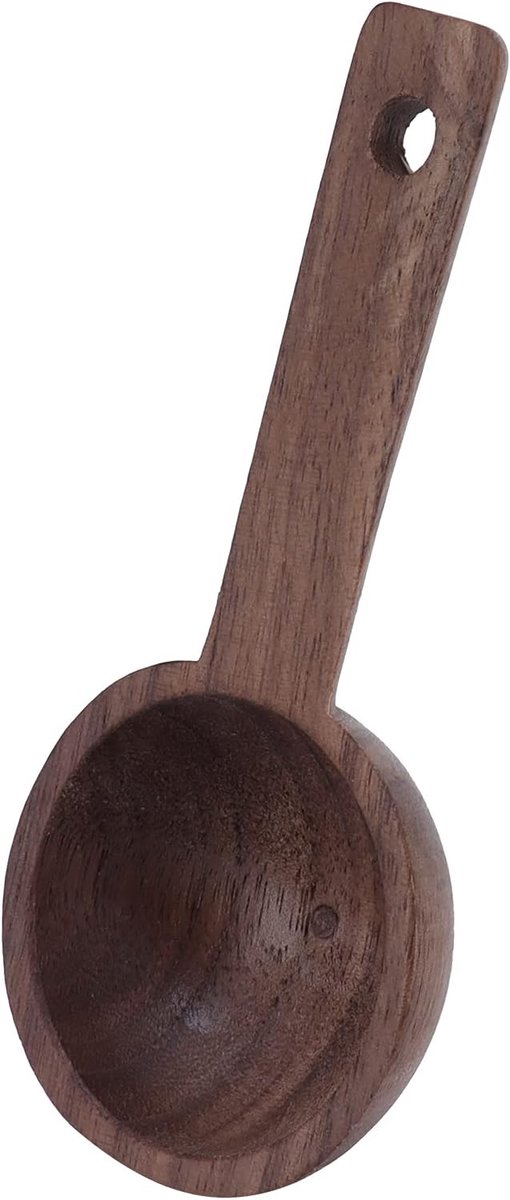 SnelShoppen - Walnoot Koffiemeetlepels en Theelepels voor Koffie, Thee, Suiker, Bloem en Kruidensmaak - Duurzaam en Eco-vriendelijk - 108mm - 1 Stuk