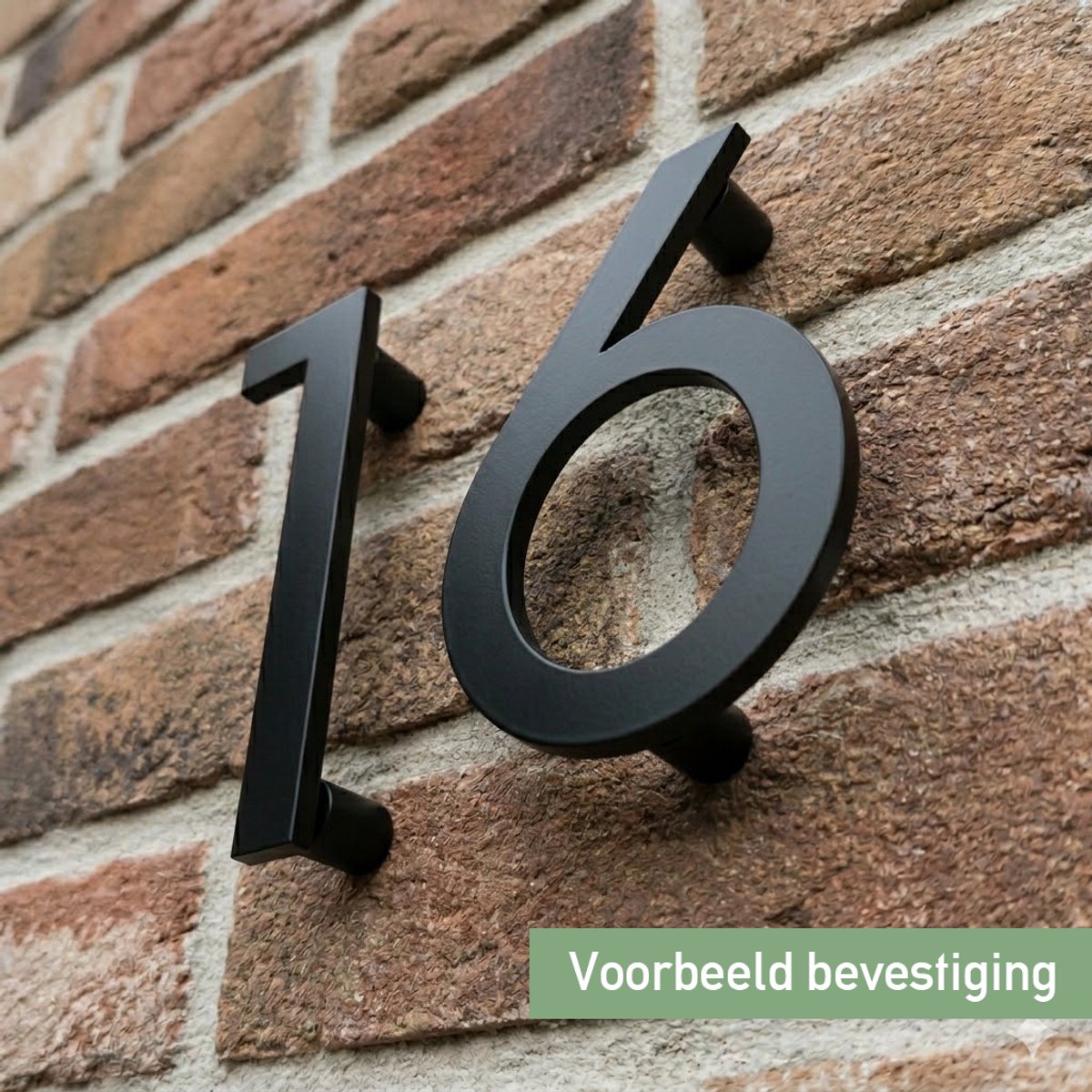 Acrylato Zwart Huisnummer 12 cm - Cijfer 6 - incl. set voor bevestiging | Incl. 2 jaar garantie