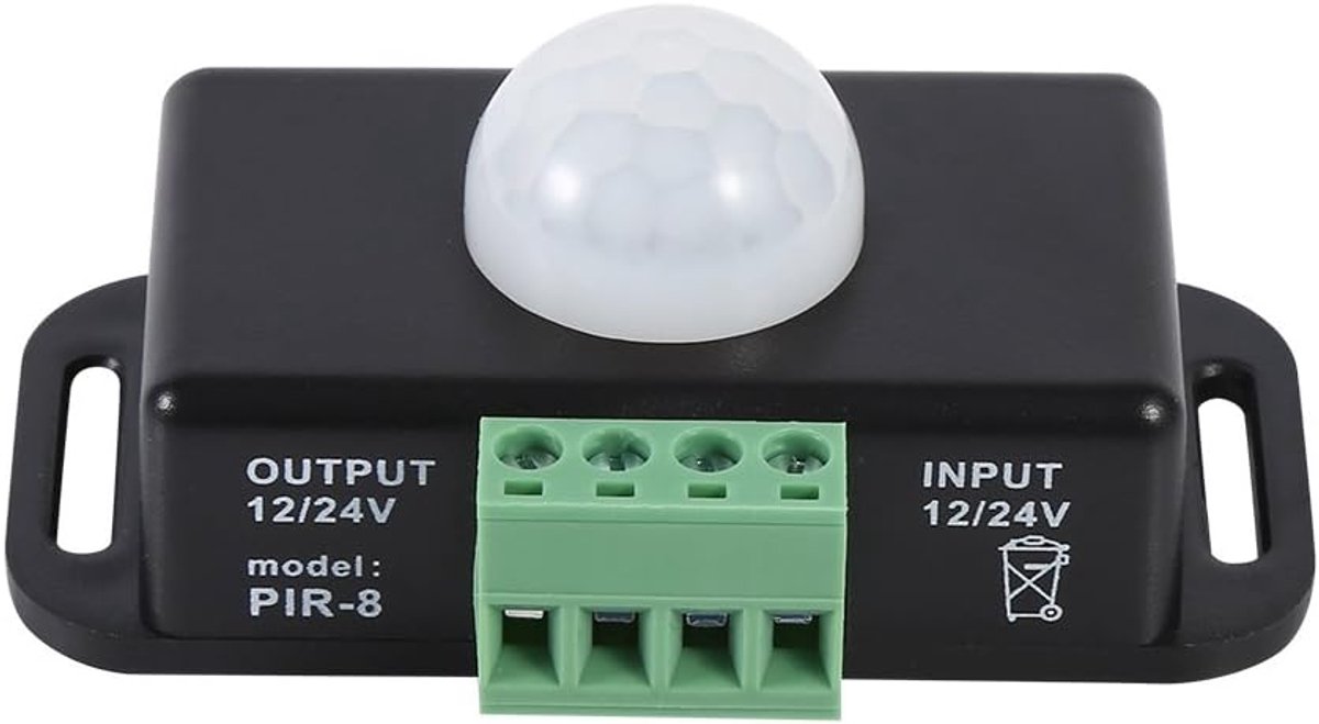 SnelShoppen - PIR Bewegingssensor - 12 V/24 V DC - Infrarood Bewegingsdetector voor LED Strips - Automatische Lichtschakelaar voor Tuin, Camping, Keuk