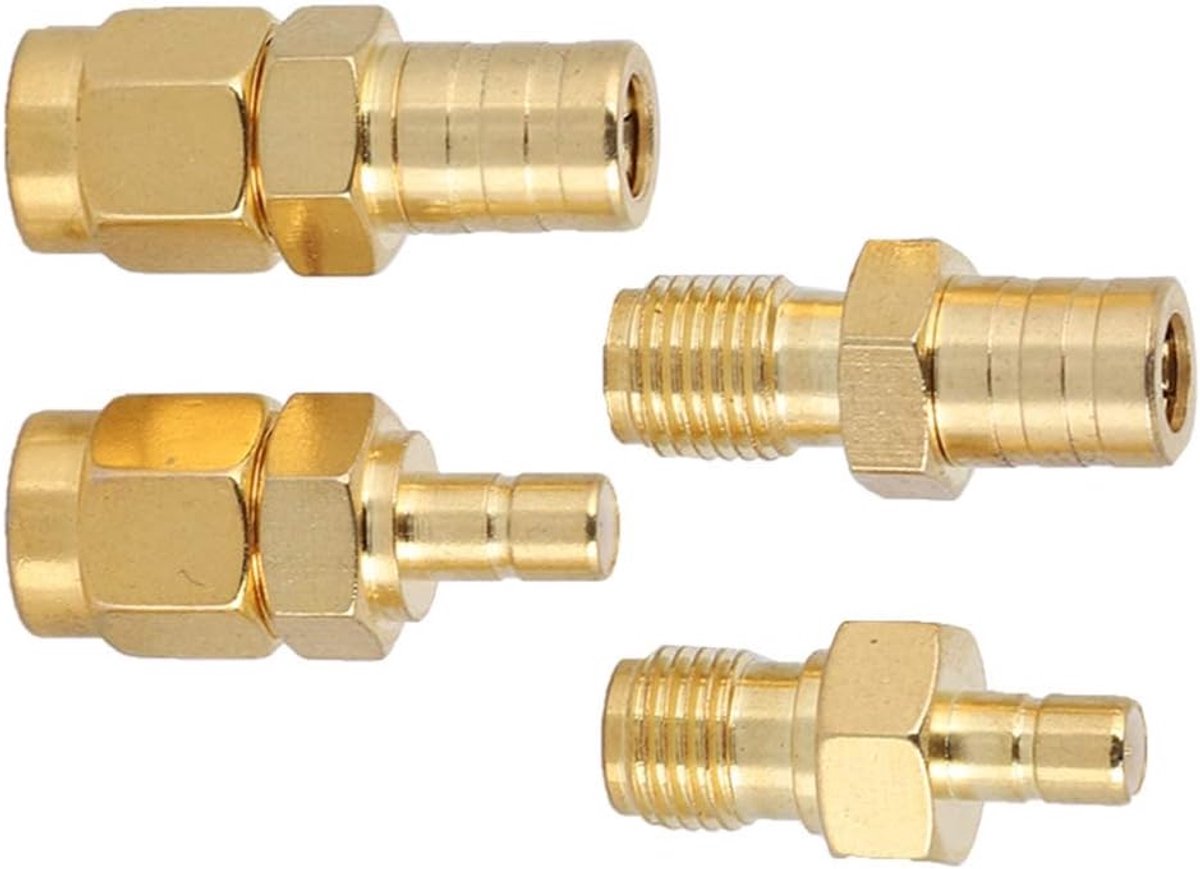 RF Antenne Adapter Set - 4 Stuks SMB naar SMA Mannetje - Voor DAB Autoradio's - Geschikt voor Diverse Radio's - ShopVlot