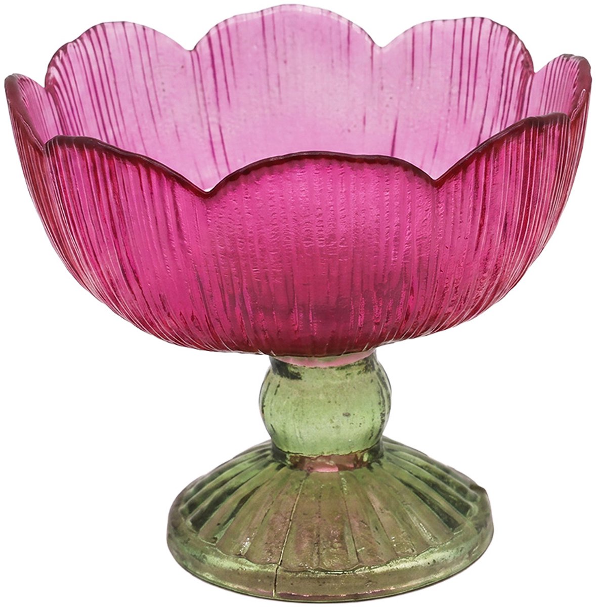 Clayre & Eef Waxinelichthouder Roze Glas