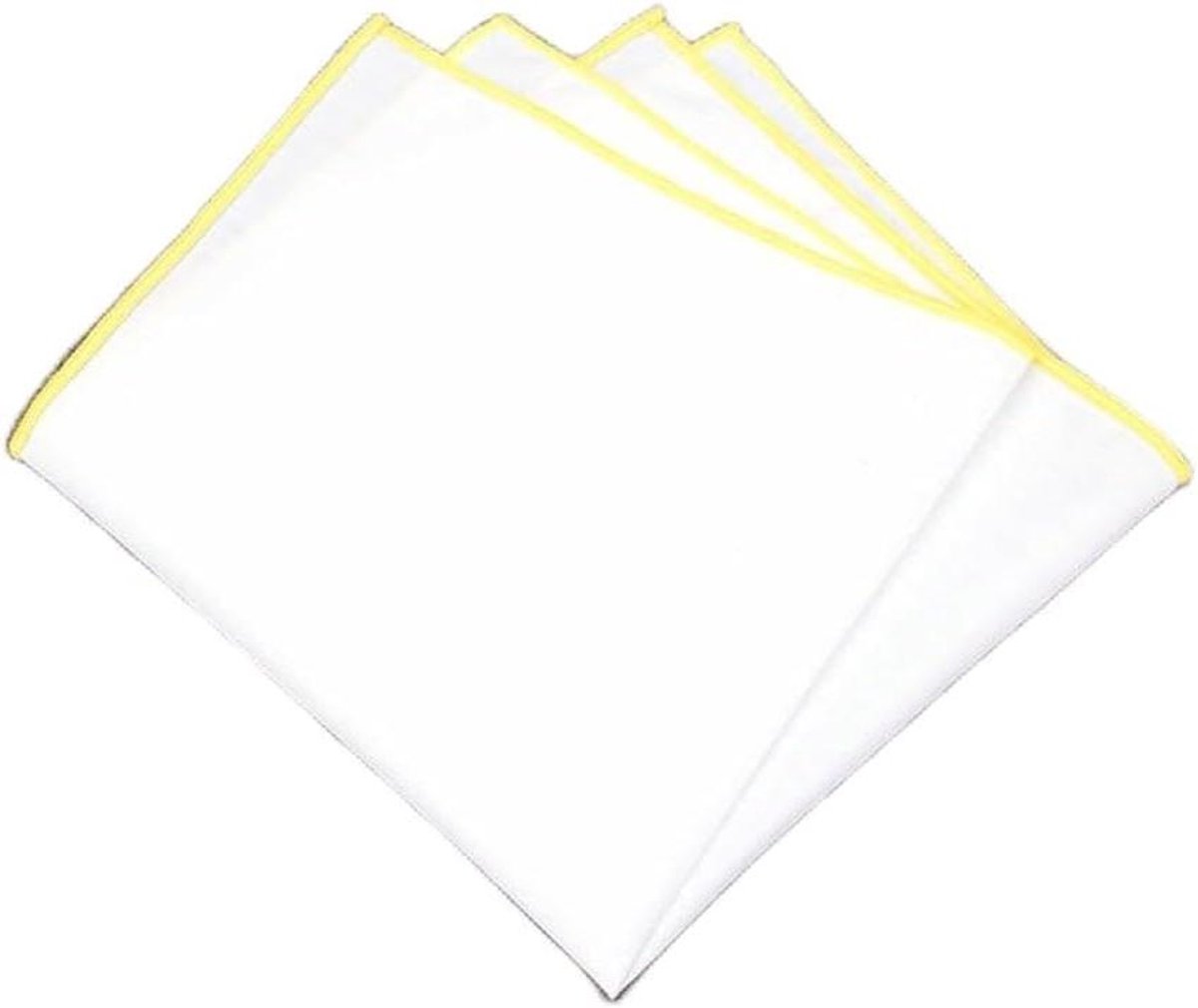 Herentasje Wit - Zakdoek Katoen - Dagelijks Gebruik - Zacht Duurzaam - 23x23 cm - Wit