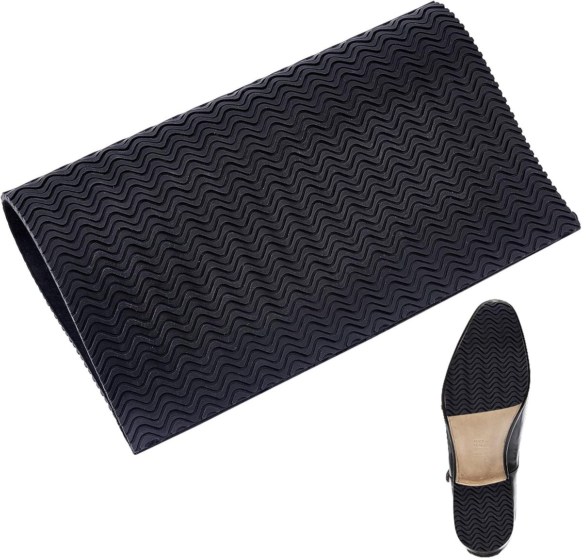 SnelShoppen - Schoenzolen Reparatie Rubber Soling Blad 3mm Dikte Antislip Rubber Schoen Onderhoud Materiaal Zolenvervanging voor Dames en Heren Zwart
