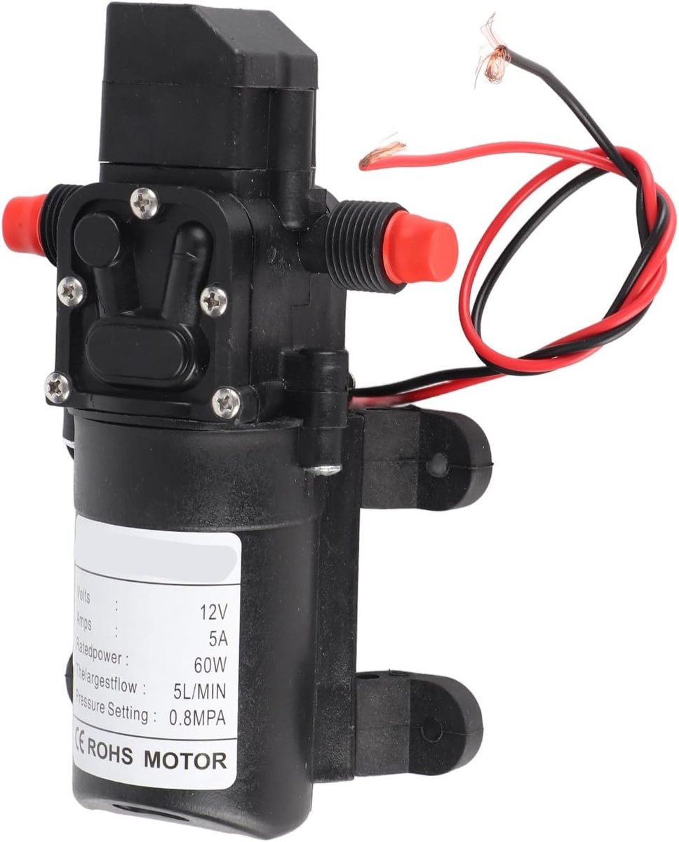 SnelShoppen - Zelfaanzuigende Waterpomp DC 12 V, 60 W, Automatische Waterpomp, Hoge Druk voor Campers, Botenn, Trucks, Tuinirrigatie, Autowas en Schoo