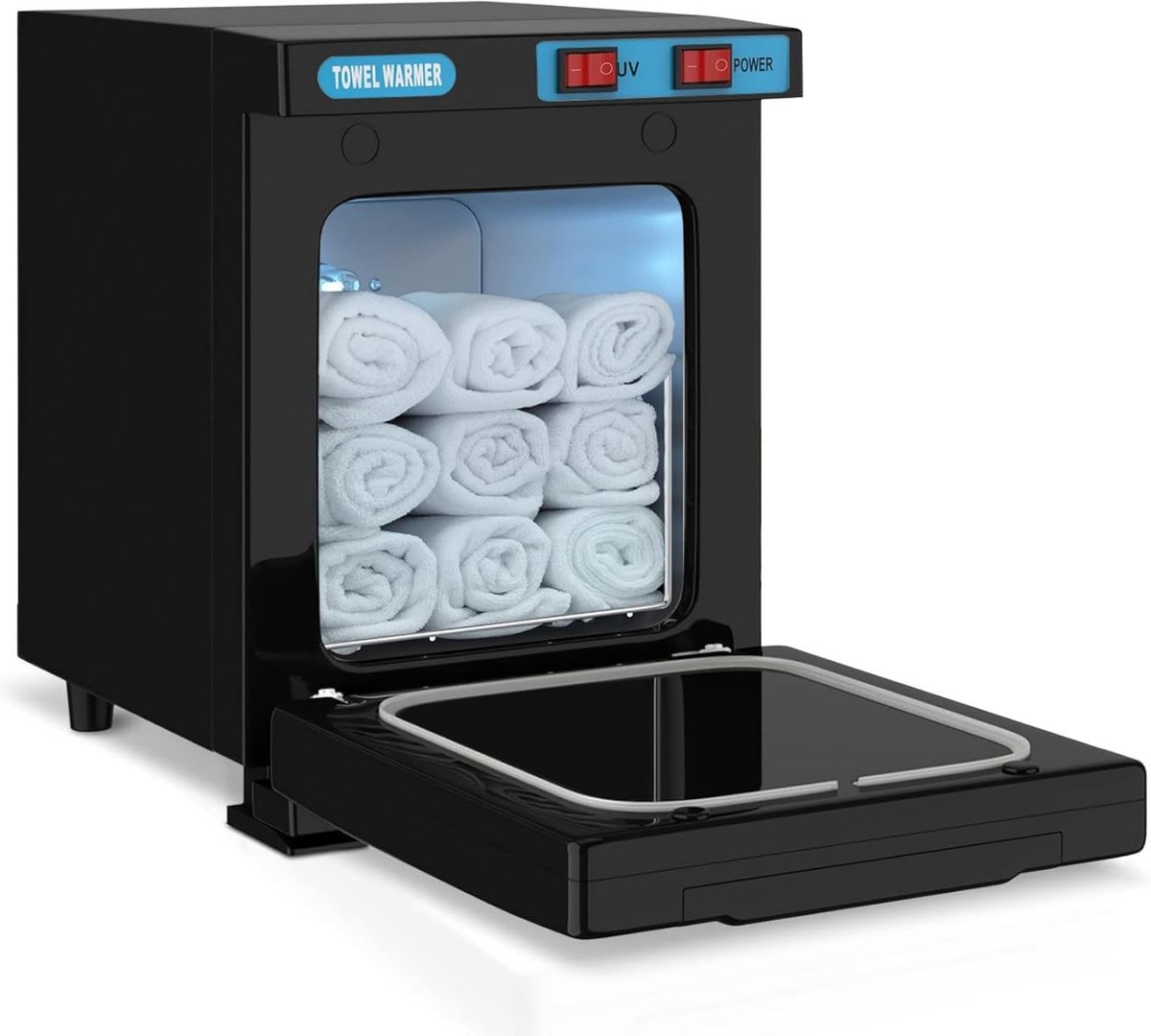 SnelShoppen - Aesthetic Handdoekenwarmer met Clip | Professionele Handdoekenwarmer 202 °C | Handdoek Desinfectie | Zwart | Ideaal voor Thuis, Sauna en