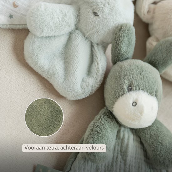 Nattou LouLou Baby Knuffeldoekje - Doudou Ezel - Baby Cadeau - 25 cm - Lindegroen van Nattou — afbeelding 4