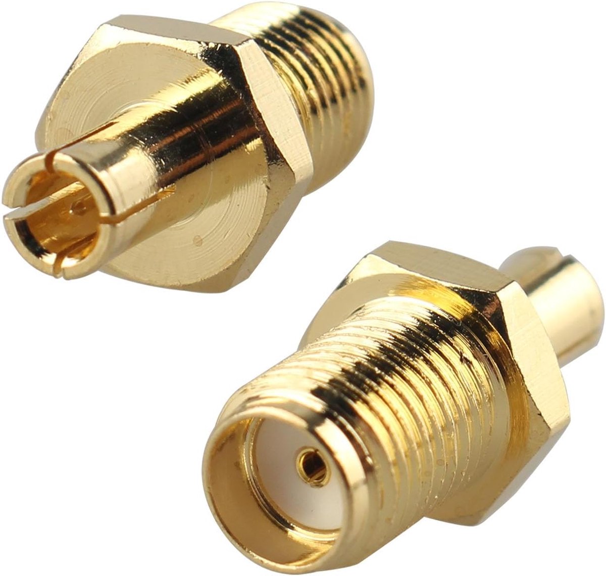 SnelShoppen - 2 Stuks TS9 Mannelijk naar SMA Vrouwelijk Adapter Goud Geplateerd RF Coaxiale Connector voor Wi-Fi Radio Beveiligingscamera UMTS Huawei