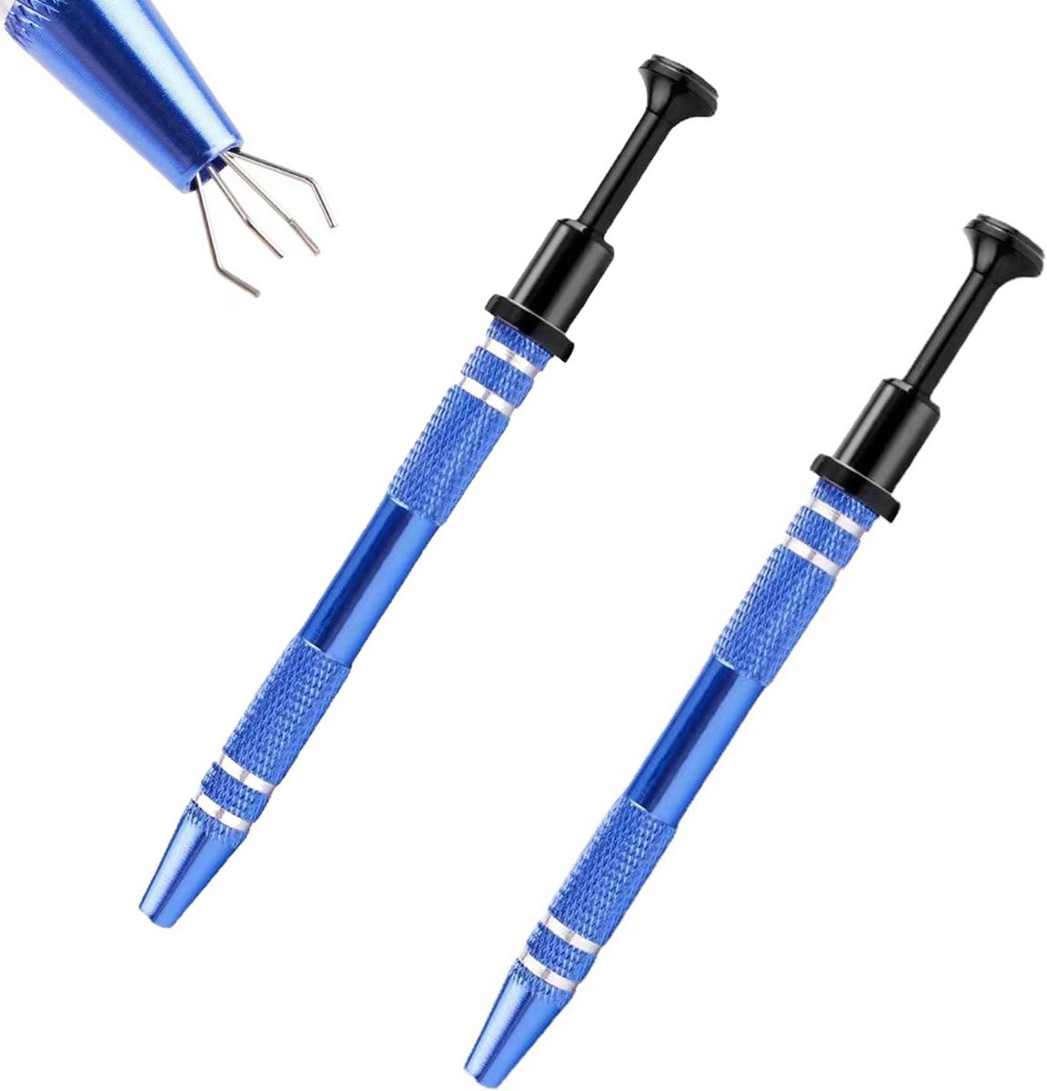 Set of 2 Electronic Components Gripper, 4 Claws Jewelry Gripper, Stainless Steel Pickup Tool, for Small Parts for - ShopVlot