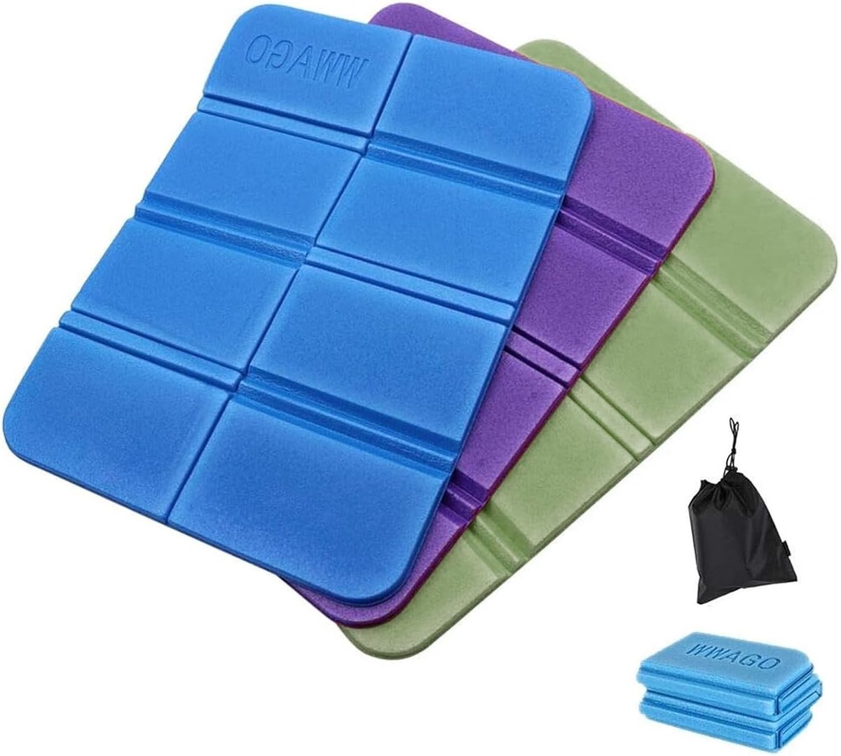 Vouwbare Waterdichte Campingmat - 3 Stuks XPE, Thermische Kussens voor Buiten, Wandelen, Tuin, Strand en Picknicks