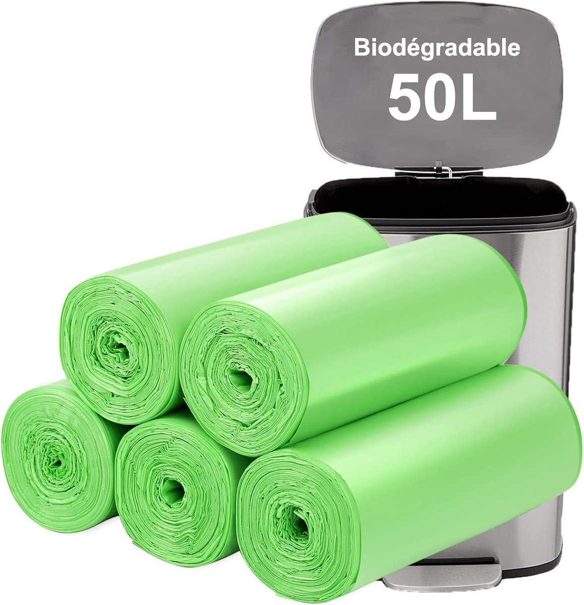 Biologisch afbreekbare Vuilniszakken - Groen - 50 liter - Duurzame Compostzakken voor Keuken en Afvalsortering