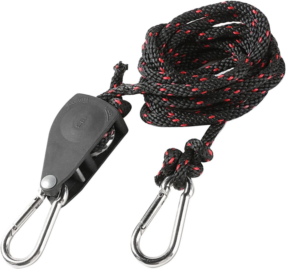 SnelShoppen - Verstelbare Stabiele RVS Pulley met 2 Sterke Tentsluitingen - Perfect voor Camping, Tuin, en Algemene Ophangtoepassingen