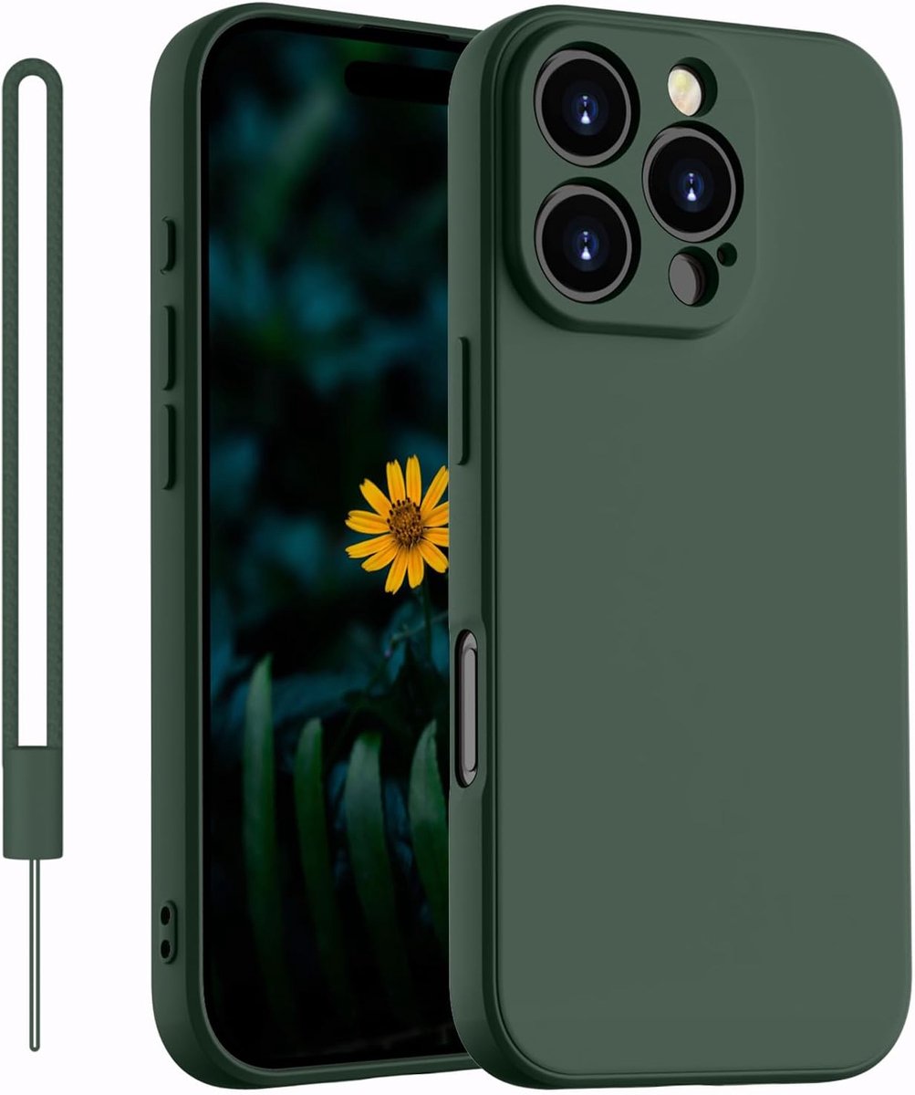 SnelShoppen - Silicone Hoes Geschikt voor iPhone 16 Pro Max - Beschermhoes Groen - Duurzaam en Elegant Ontwerp - Perfecte Pasvorm voor Jouw Smartphone
