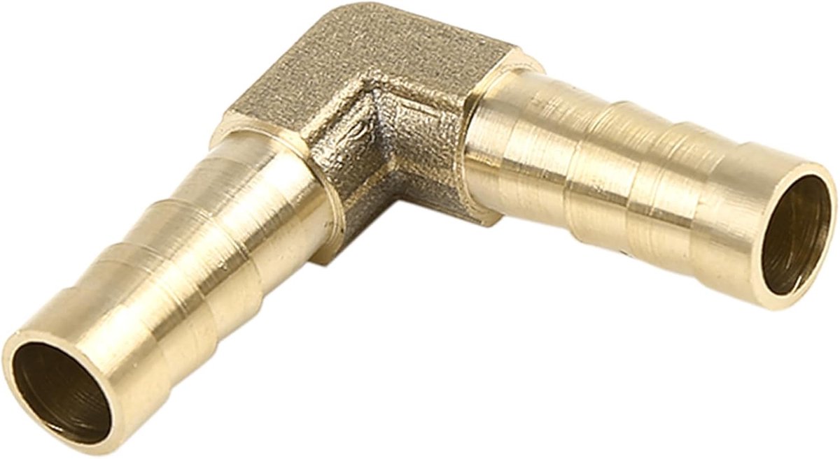 SnelShoppen - 90 Graden Messing Slangverbinder 8mm, Mannelijk Gewdraad, Voor Water, Gas, Olie, Voertuigen, Tuin, Keuken, Pijpverbinder