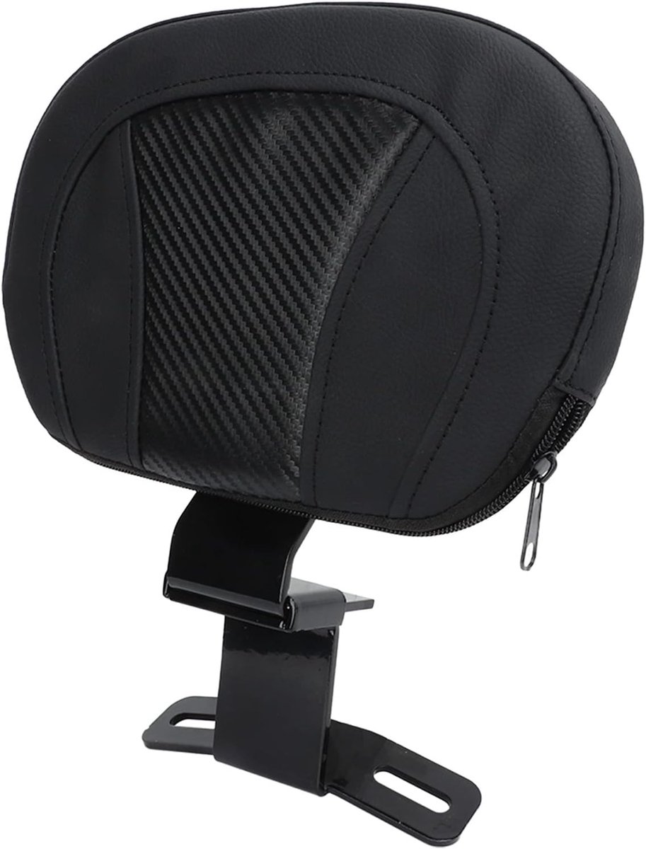 SnelShoppen - Motorfiets Passagierszitje Rugleuning Comfortabel, Sterke Ondersteuning, Stabiele Balans, Afneembaar Universeel voor Motorfiets (Zwart)