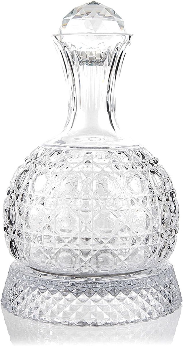 Elegante Kristallen Wijn Decanteerder met 360° Rotatie, 1.5L Handgeblazen en Loodvrij, Perfect voor Wijn Aeratie en Luxe Cadeau voor Wijnliefhebbers