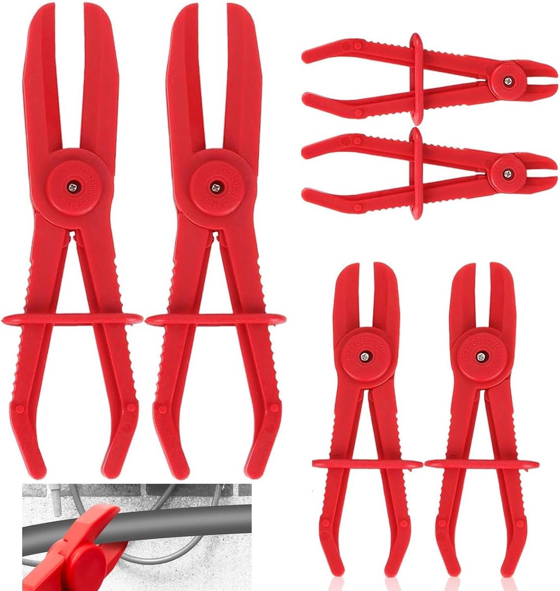 Hose Clamps, Set of 6, Hose Clamps, Pliers Set, 3 Sizes, Hose Clamping Pliers, Brake Fuel Clamp, for Flexible Hoses - ShopVlot