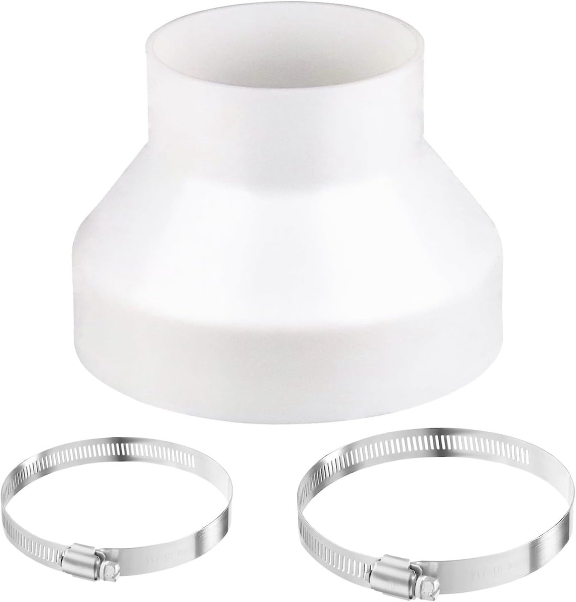 SnelShoppen - Drain Slang Adapter 150mm naar 100mm met 2 RVS Slangklemmen, Universele Reducer, Slang Adapter voor Ventilatie, Ronde Buis, Ventilatieka