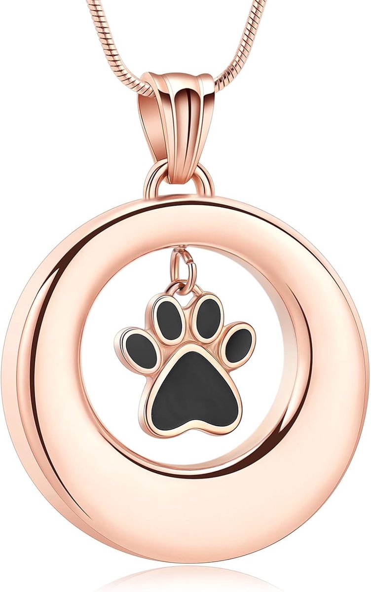 SnelShoppen - Hartvormige Urn Ketting voor Hondenas en Kattenas, RVS Herinneringshanger, Cirkel van Leven, Eternity Pendant, Ash Jewelry, Gedenksieraa