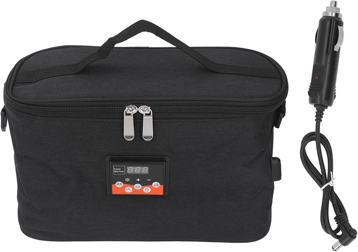SnelShoppen - Elektrische Lunchverwarmer voor Auto, 8 Liter Capaciteit, Draagbare Oven met 30W en Instelbare Temperatuur, 12V voor Koken en Verwarmen