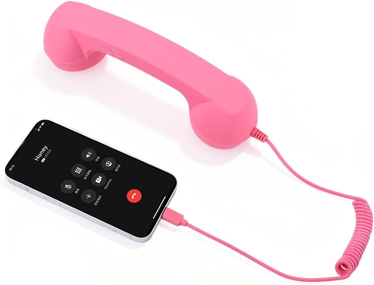 SnelShoppen - 3.5mm Retro Telefoon, Vintage Telefoon Ontvanger, ABS Mobiele Telefoon Hoorn Ontvanger, Compatibel met Smartphones, One-Touch Antwoordkn