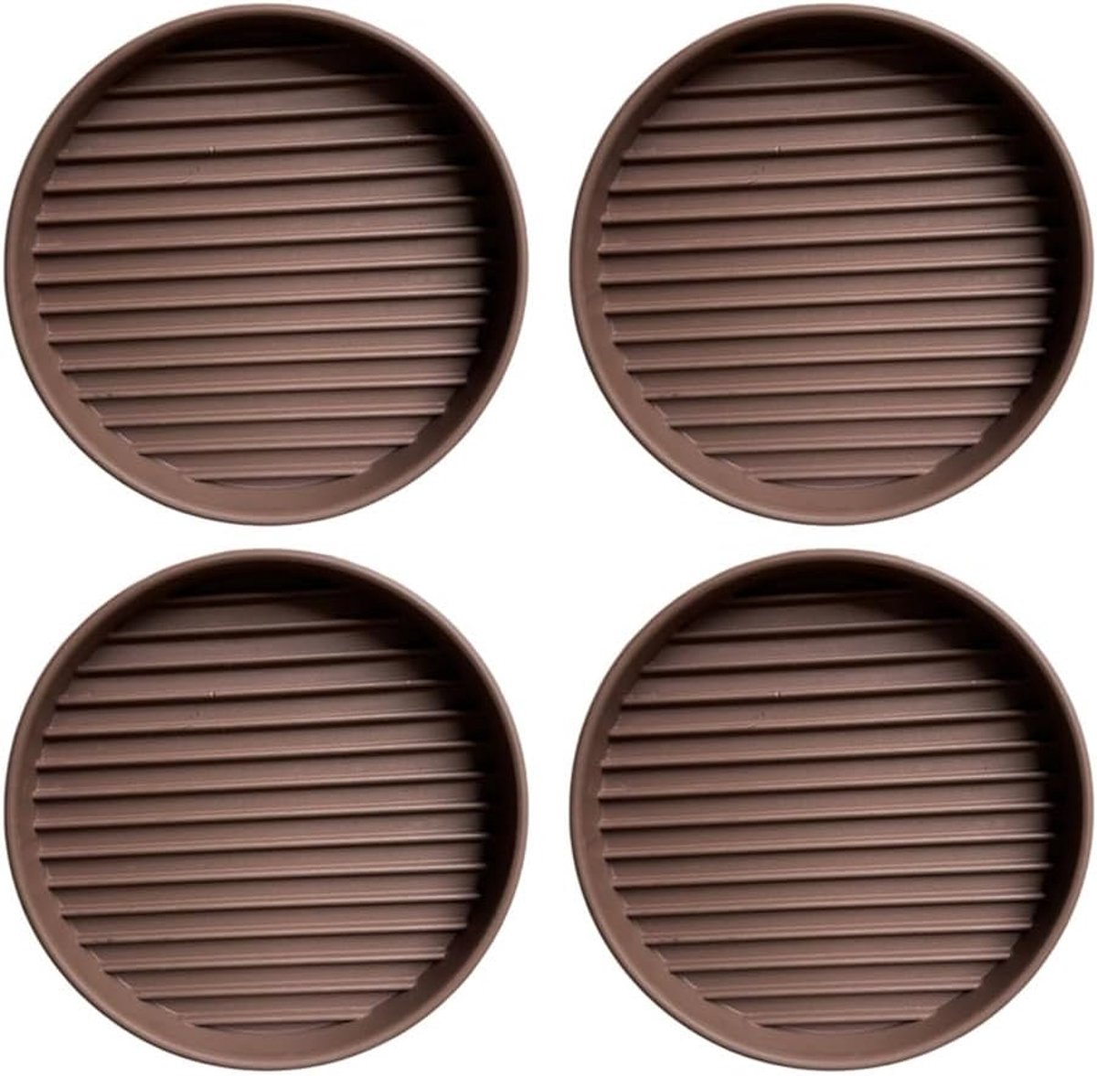 SnelShoppen - 4 Stuks Meubelwielen Kappen, 5cm Ronde Rubber Antislip Vloer Bescherm Pads voor Tapijt Houten Vloer Bank Tafel - Bruin