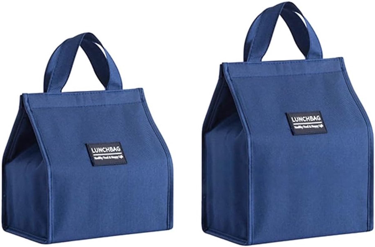 SnelShoppen - Portable Lunch Bag Geïsoleerde Lunchtas Klein + Middelgroot voor Kantoor, Werk, School, Strand, Reizen, Picknick