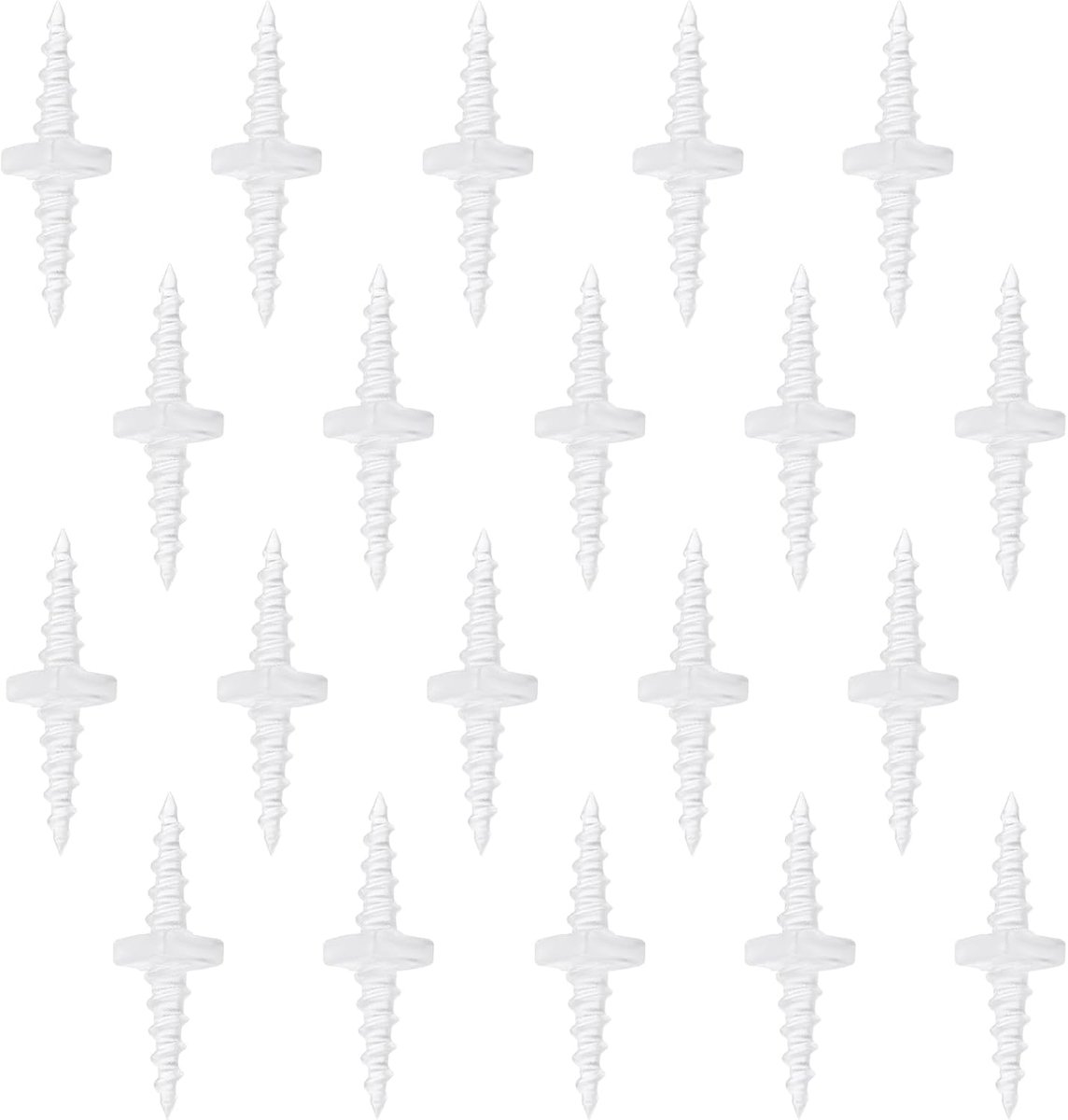 SnelShoppen - 20 Stuks Dubbel Eindige Karpervisserij Aas Schroeven 17.8x4.5mm Voor Het Bevestigen Van Twee Aas Samen, Transparant, Perfect Voor Divers