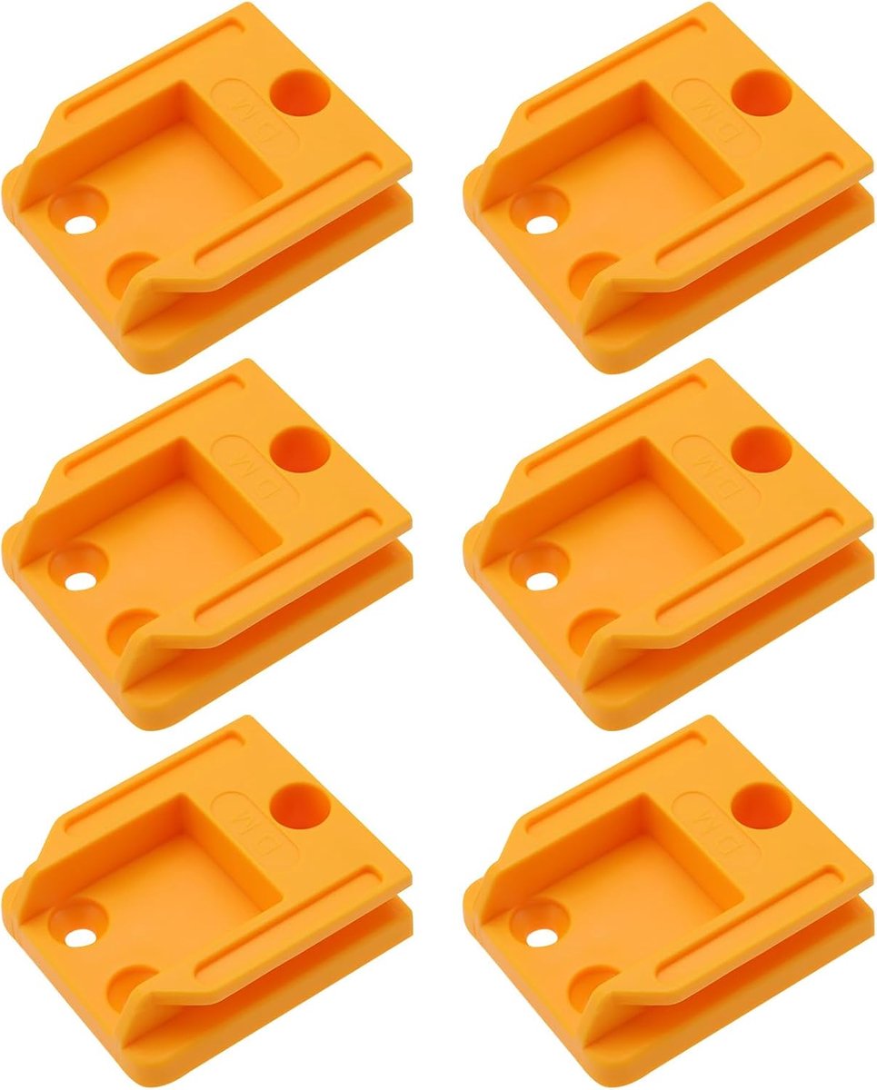 SnelShoppen - 6PCS Tool Holder Wandmontage met Drie Gaten - Plastic Draadloze Gereedschap Opslag - Geschikt voor Elektrische Boor - Geel