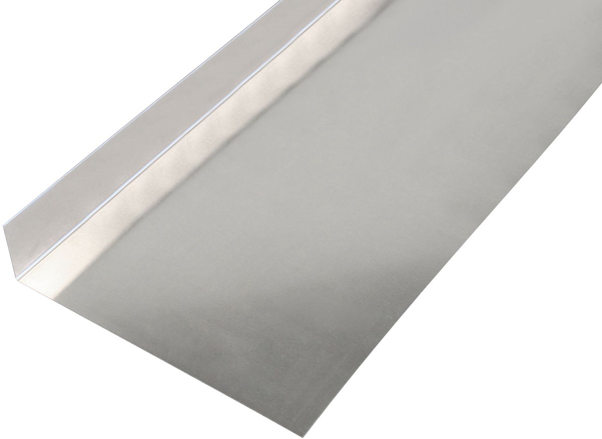 Alberts 462932 gladde plaat | gefacetteerd, L-vorm | aluminium, naturel | 1000 x 135 x 30 mm