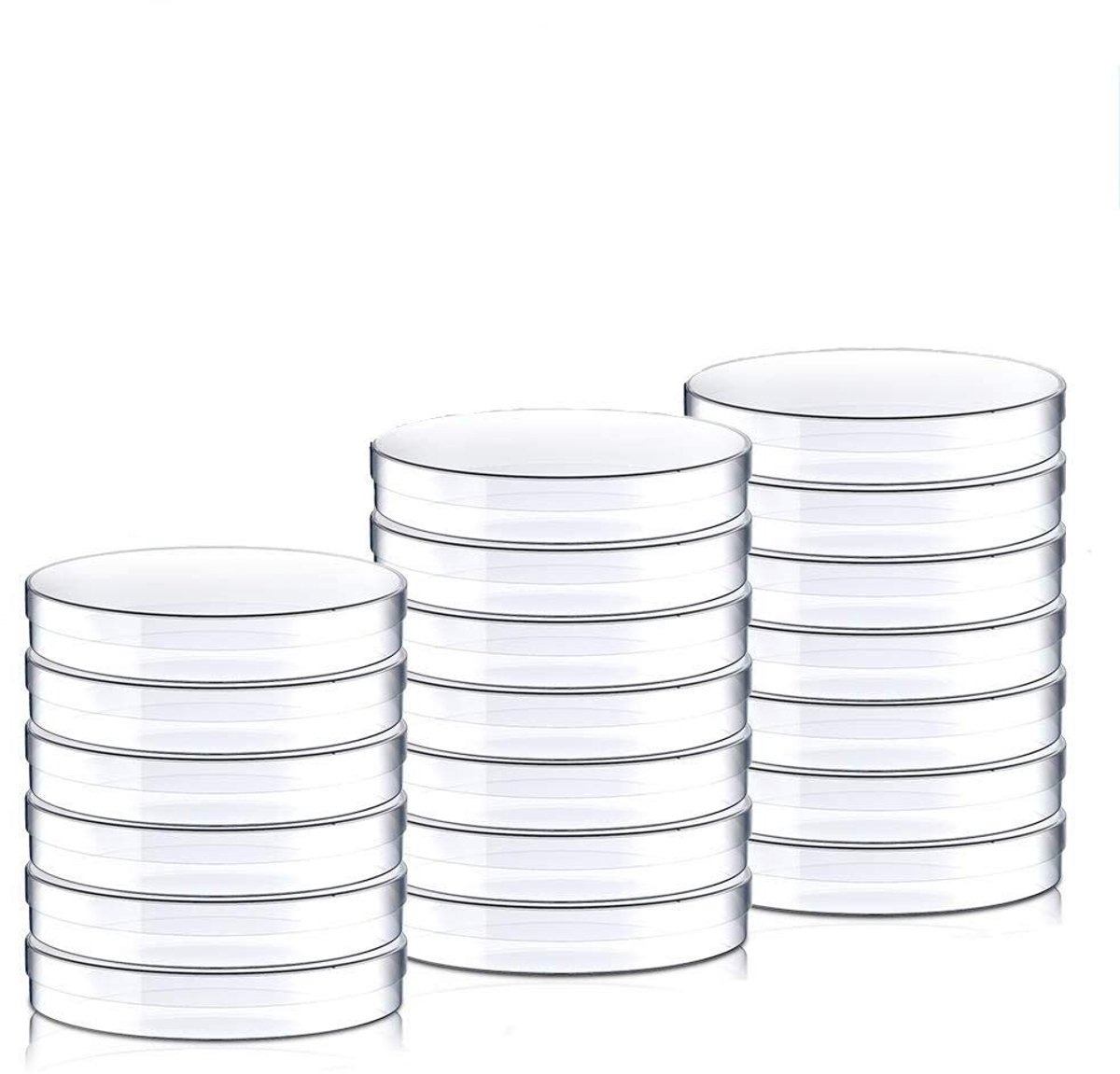 20 Stuks Steriele Petri Schalen van Plastic met Deksel voor Weefsel- en Celcultuur, 90mm