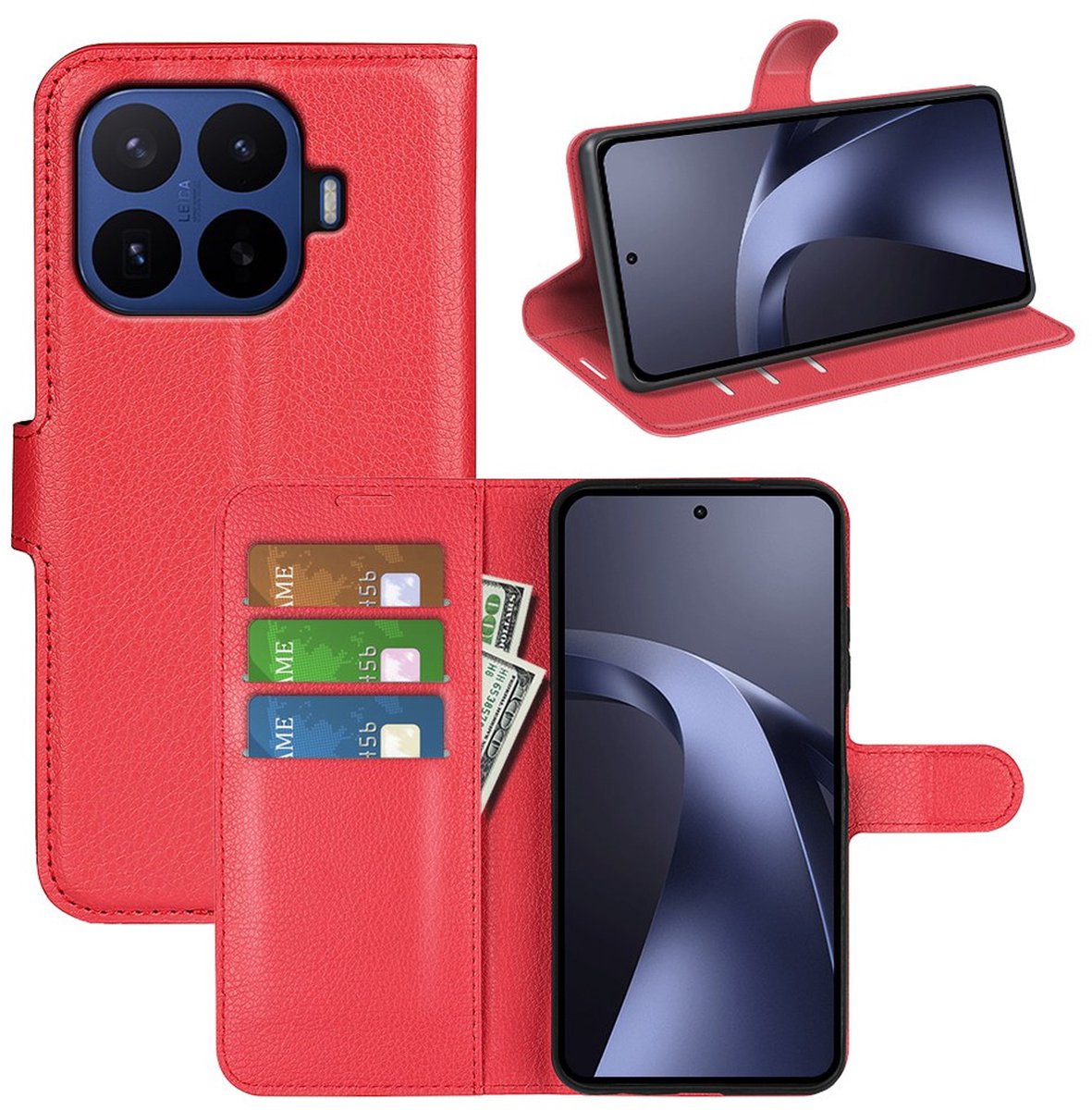 MobyDefend Hoesje - Geschikt voor Xiaomi 17T Pro - Kunstleren Wallet Book Case (Sluiting Voorkant) - Rood