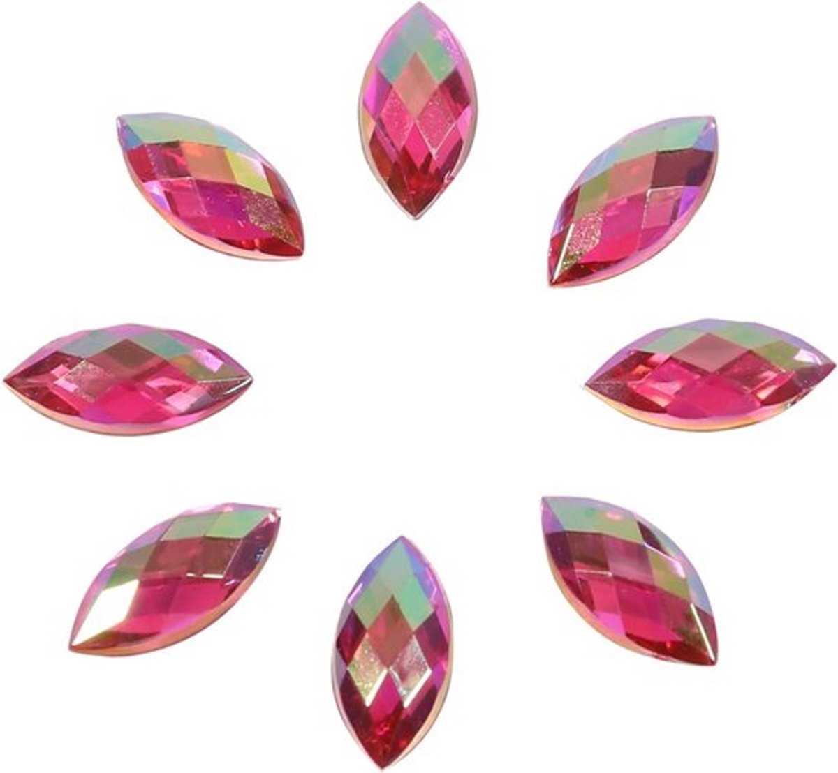 500 Stuks Roze Rode 7x15mm Waterdruppel Rhinestones, Plat Achterkant voor DIY Decoraties en Ambachten