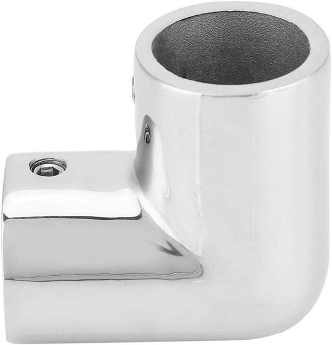 Dikke 90 graden bocht voor pijpverbinding van 316 roestvrij staal, 3mm dik, 25mm diameter, ideaal voor sanitair en industriële toepassingen.