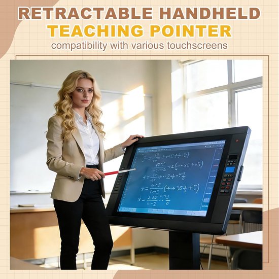 Wijzer Vinger Stok - Presentatieaanwijzer Telescopisch - Lesgeven Presenteren - Intrekbaar Touchscreen Compatibel - 70 cm - Meerdere Kleuren — afbeelding 4