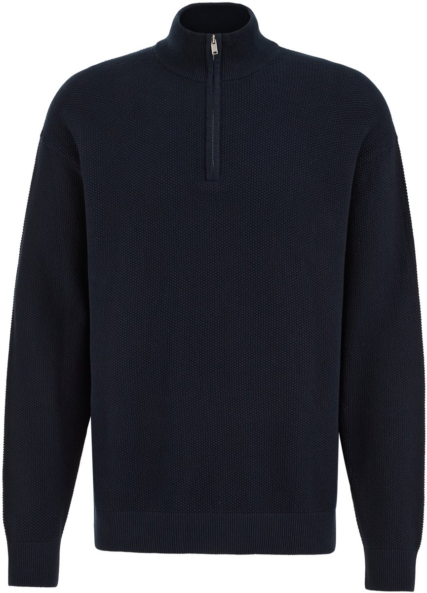 WE Fashion Heren regular fit trui met quarter-zip