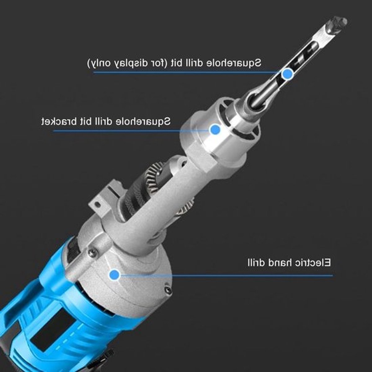 Booradapter met vierkante opening voor houtbewerking, bevestigingsklem voor boormachine en mortise-bevestiging, ideaal voor precisieboringen in hout