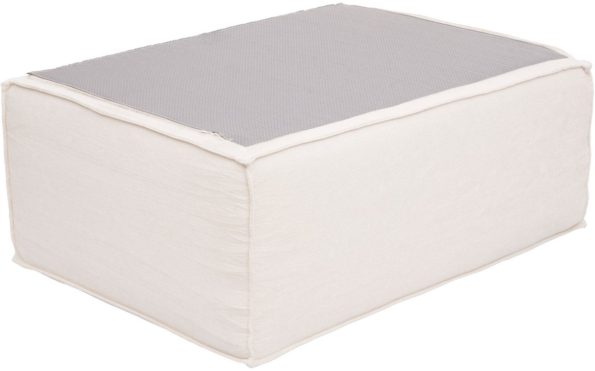Ottomane/accessoires voor bank MCW-O54, voetenbankje, recamier, chaise longue, stof/textiel 300 g/m² 38x97x70 cm ~ crème