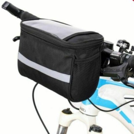 Geïsoleerde stuurtas voor de fiets, met koelvak aan de voorzijde, te gebruiken als mandje of koeltas — afbeelding 2