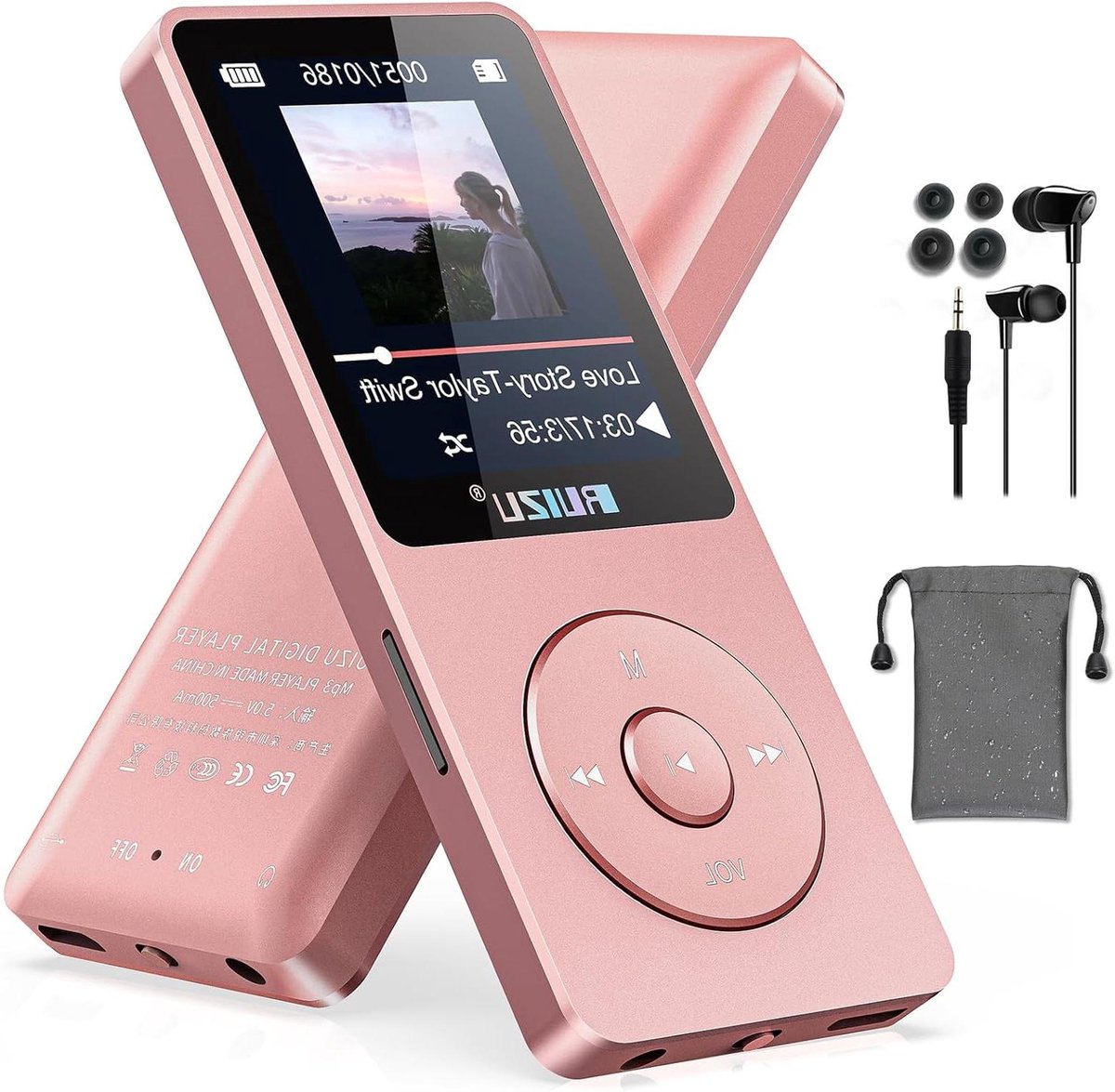 MP3-speler - Muziekspeler - Sport en Reizen - Bluetooth 5.3 - 64 GB - Roze Goud