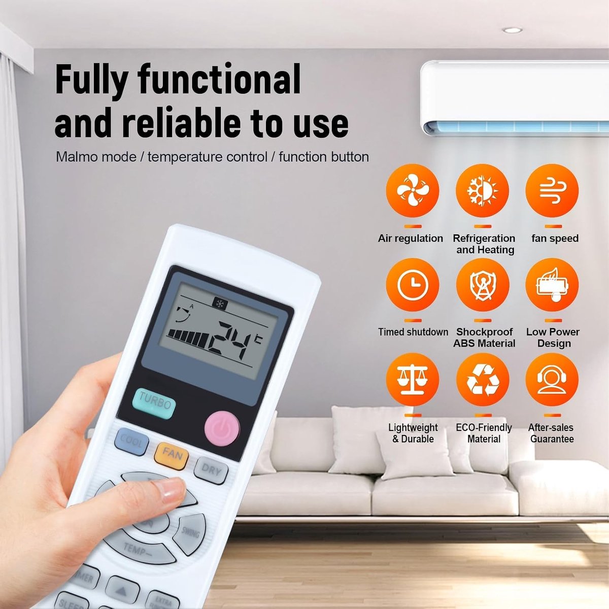 Replacement remote control compatible with Haier air conditioning YL-HD01 YL-HD04 AS26TB1HRA AS35TB1HRA AS26TB4HRA - ShopVlot